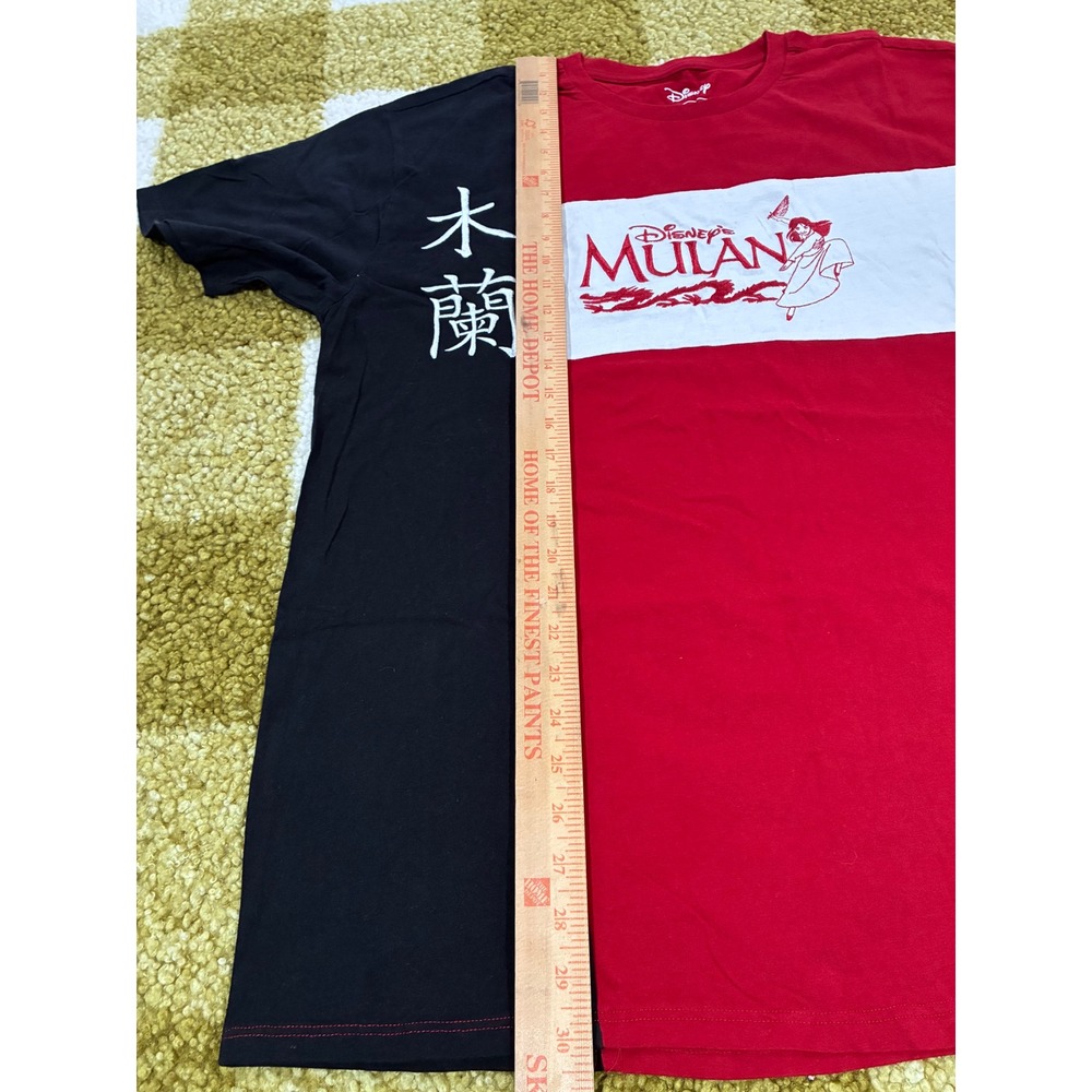 Disney Our Universe Mulan Colorblock T-Shirt Mens XL Red Black Chinese‎ Graphic - Picture 6 of 8